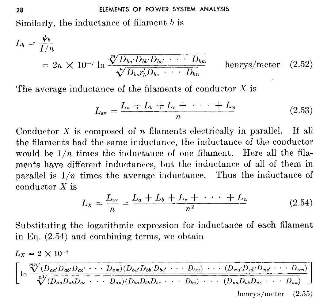 transmission line Inductance of composite conductor Electrical
