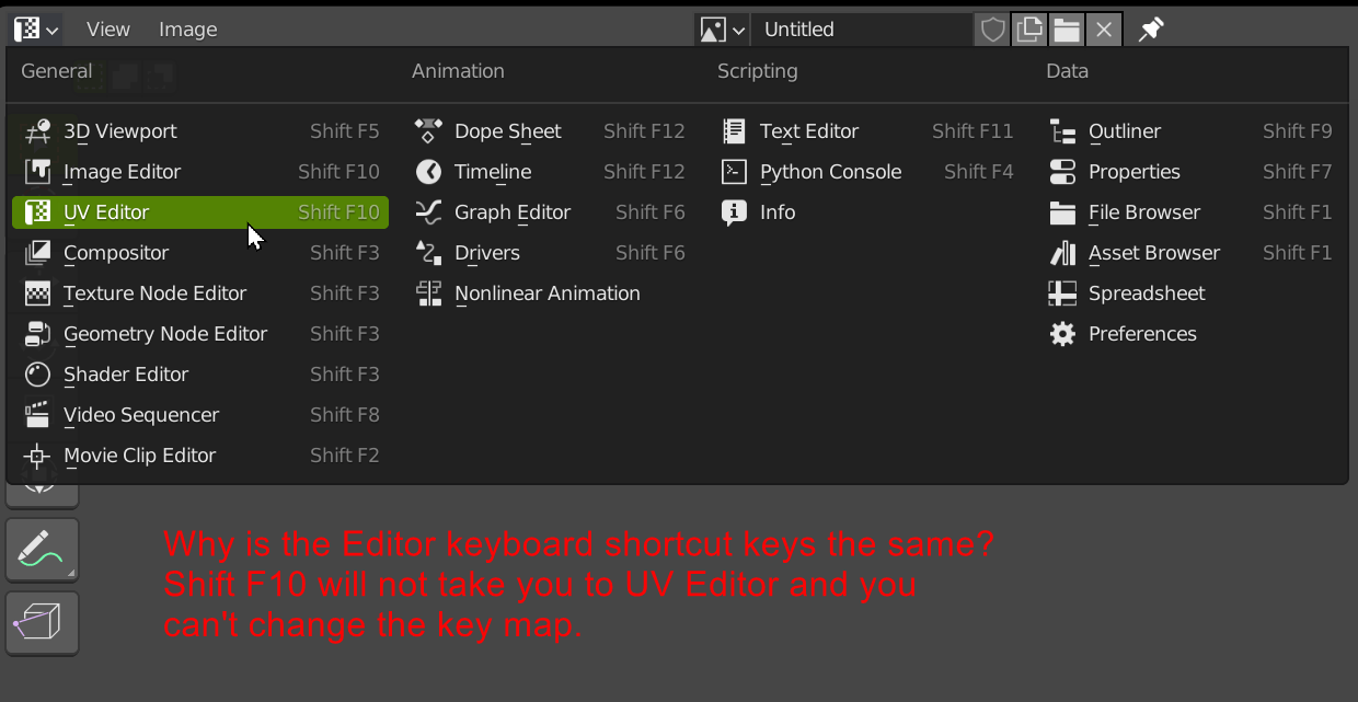 interface Editor Keyboard Maps not specific Blender Stack Exchange