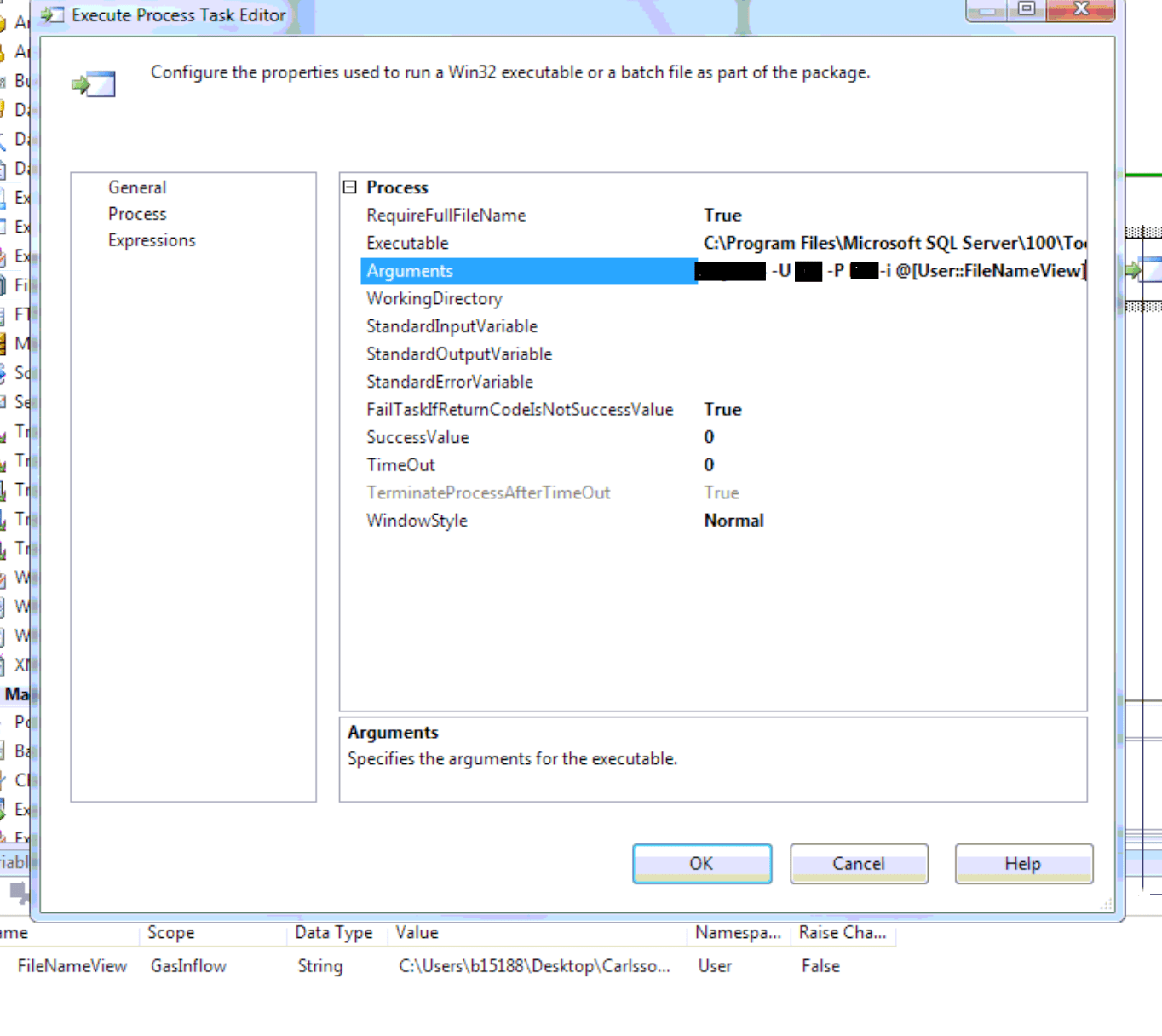 sql server Running a SQLCMD script from SSIS Execute Process Task