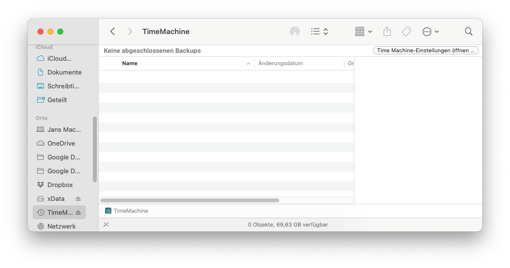 Time Machine data exists in Terminal but no longer in Finder or the TM