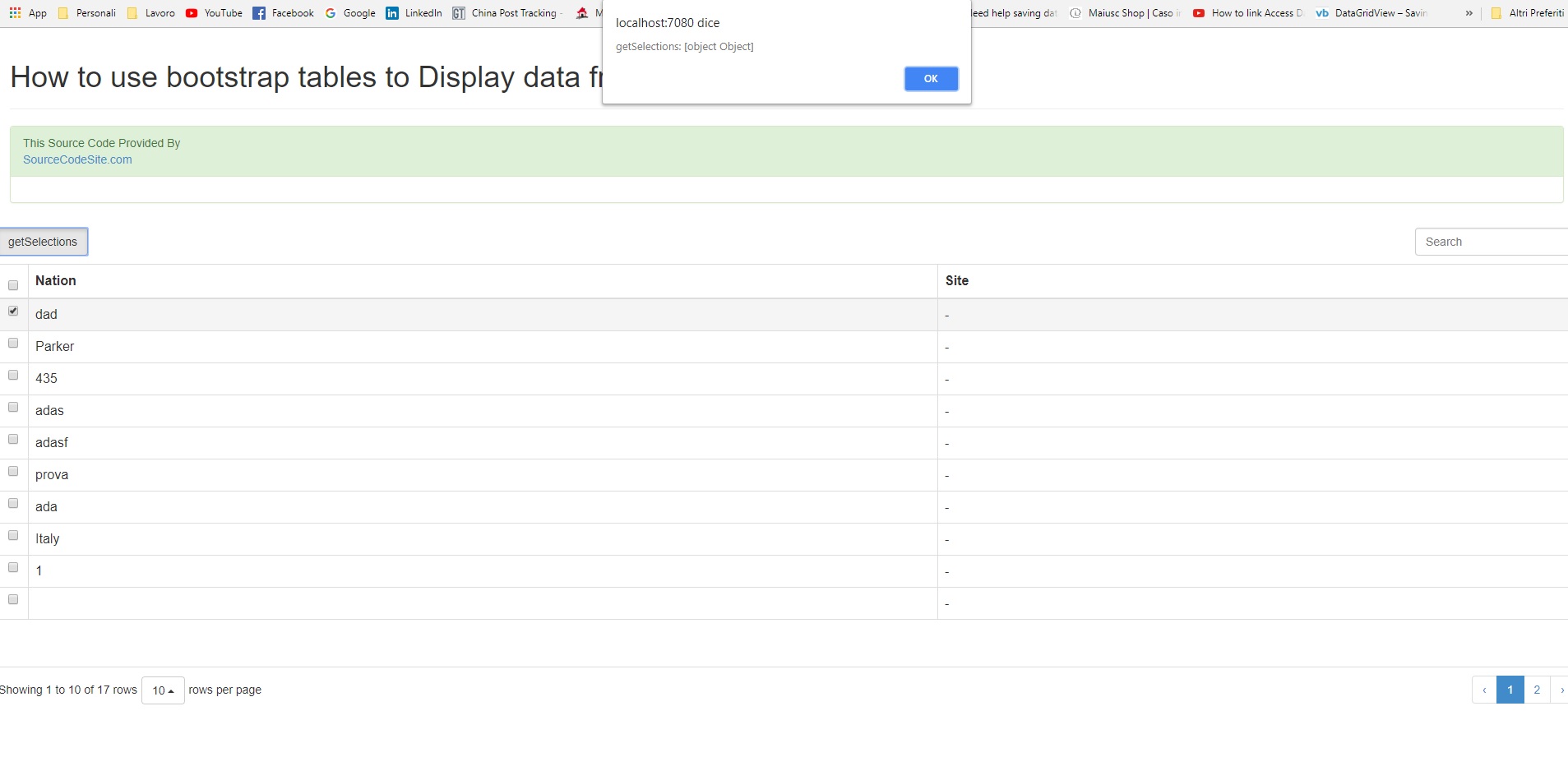 javascript Bootstrap table get data from selected row Stack Overflow