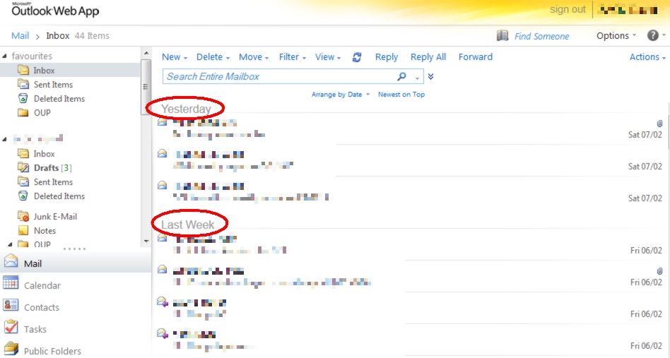 Removing “Today”, “Yesterday”, “Last Week” from Outlook  Access