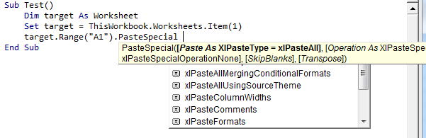 vba Range.Paste Object doesn't support this property or method