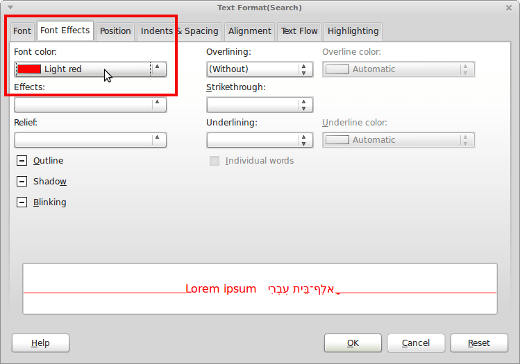 fonts Libreoffice Writer How to set different colors to each letter