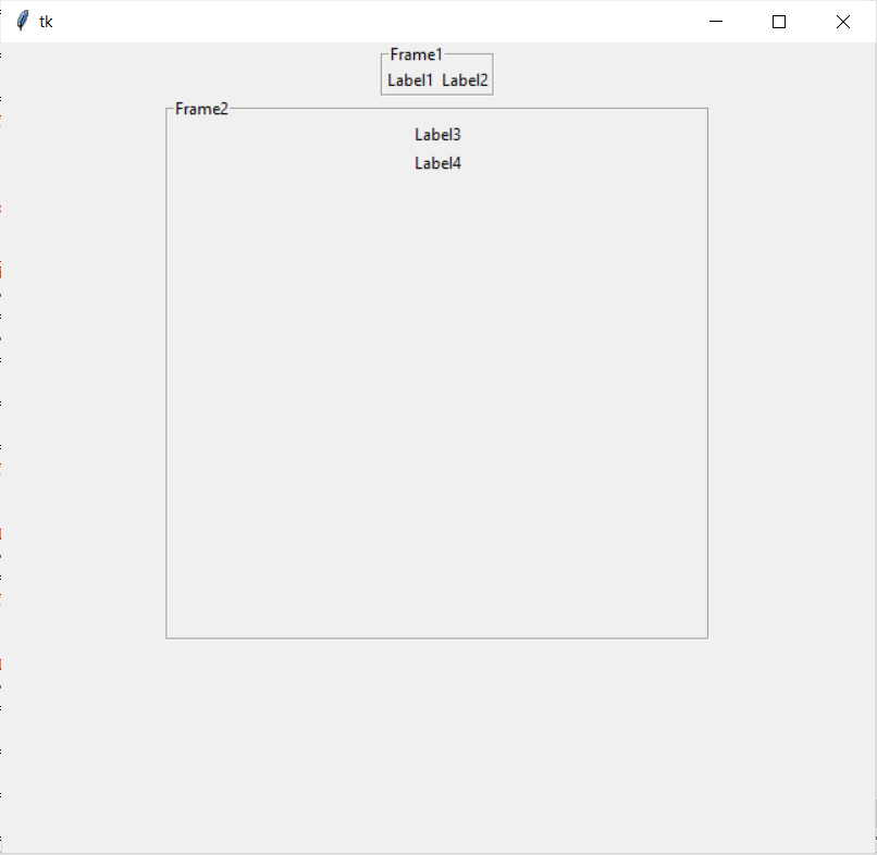 python How to create fixed size Tkinter frame and place widgets