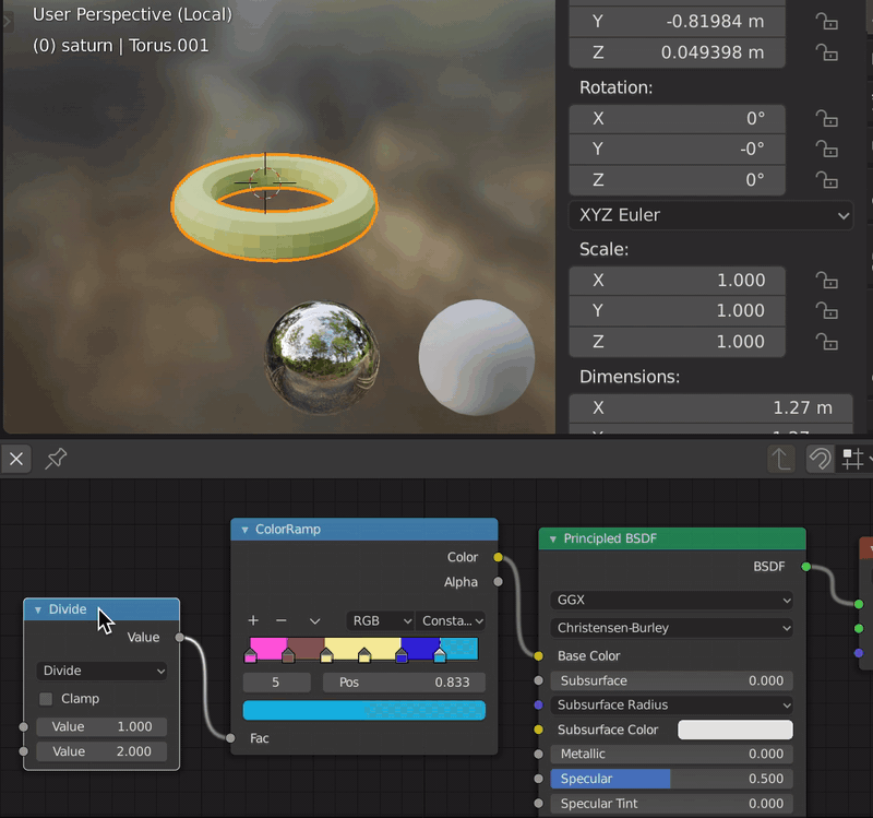 shaders Change color by radius Blender Stack Exchange