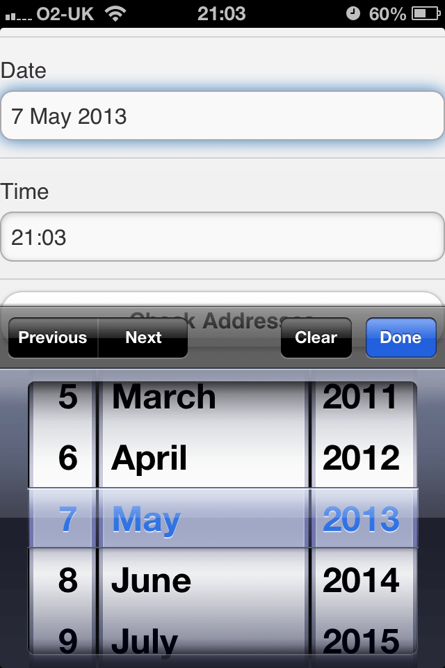 cordova Date/Time Picker not showing on Android 4.1.2 app Stack