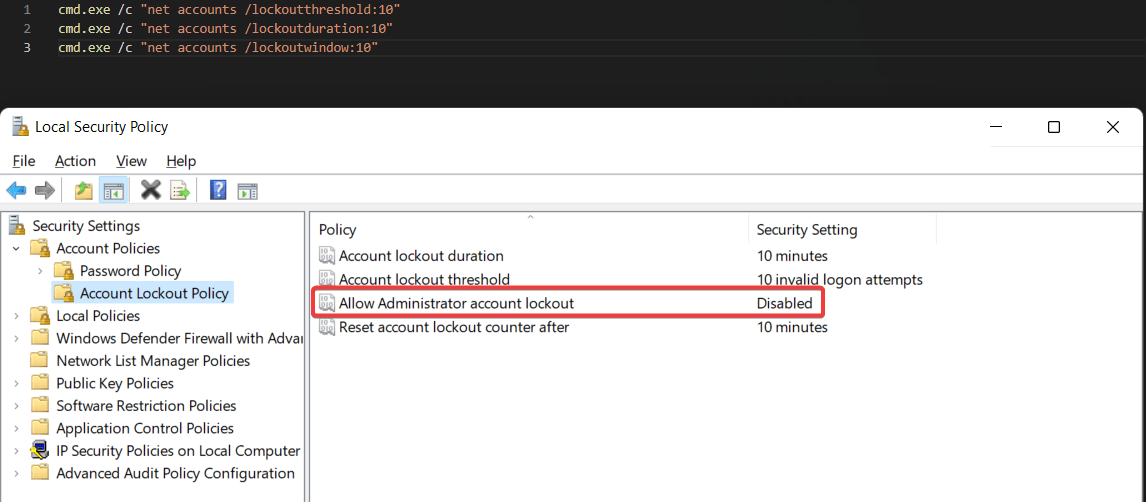 windows How to enable local Account Lockout Policies through PowerShell? Stack Overflow