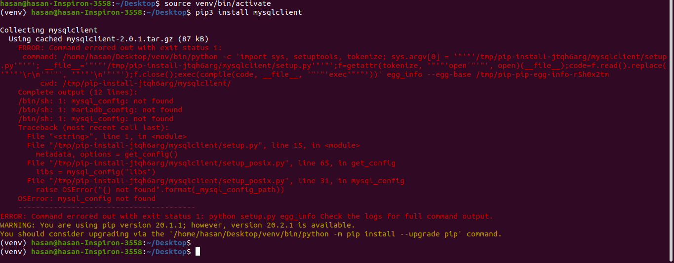 Command errored out with exit status 1 python setup.py egg_info Check