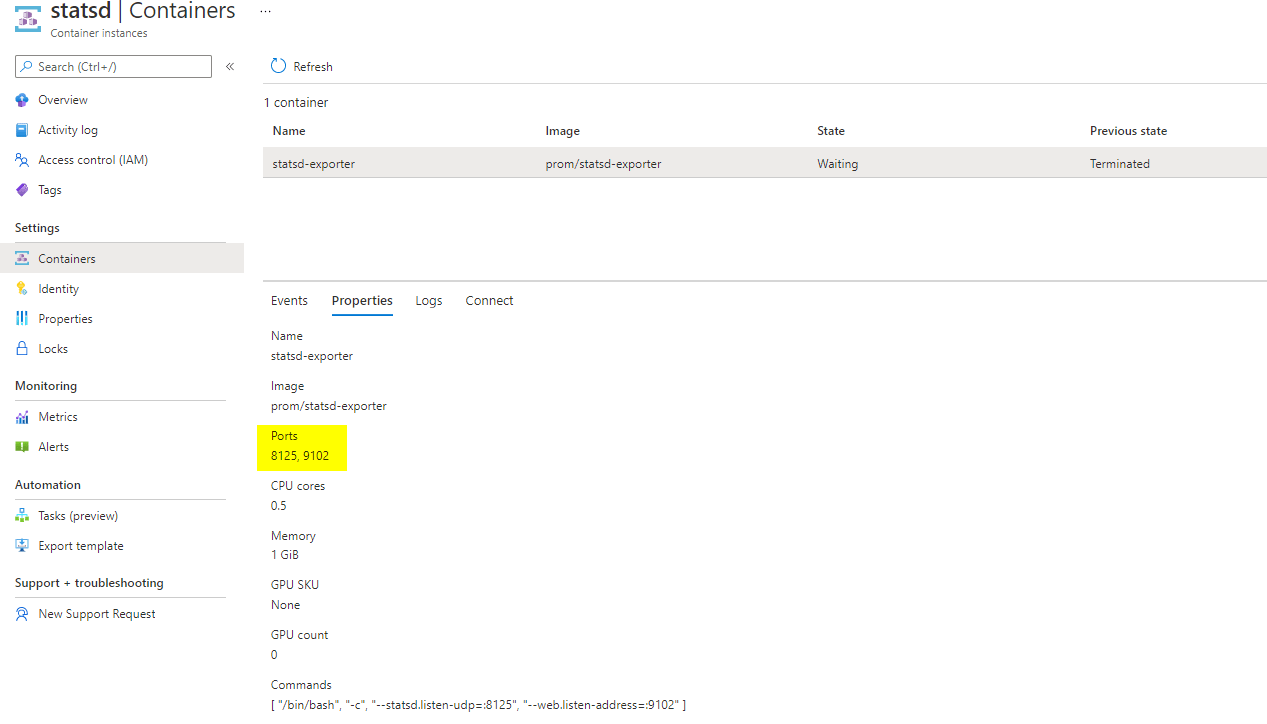 terraform How to declare a azurerm_container_group resource that uses