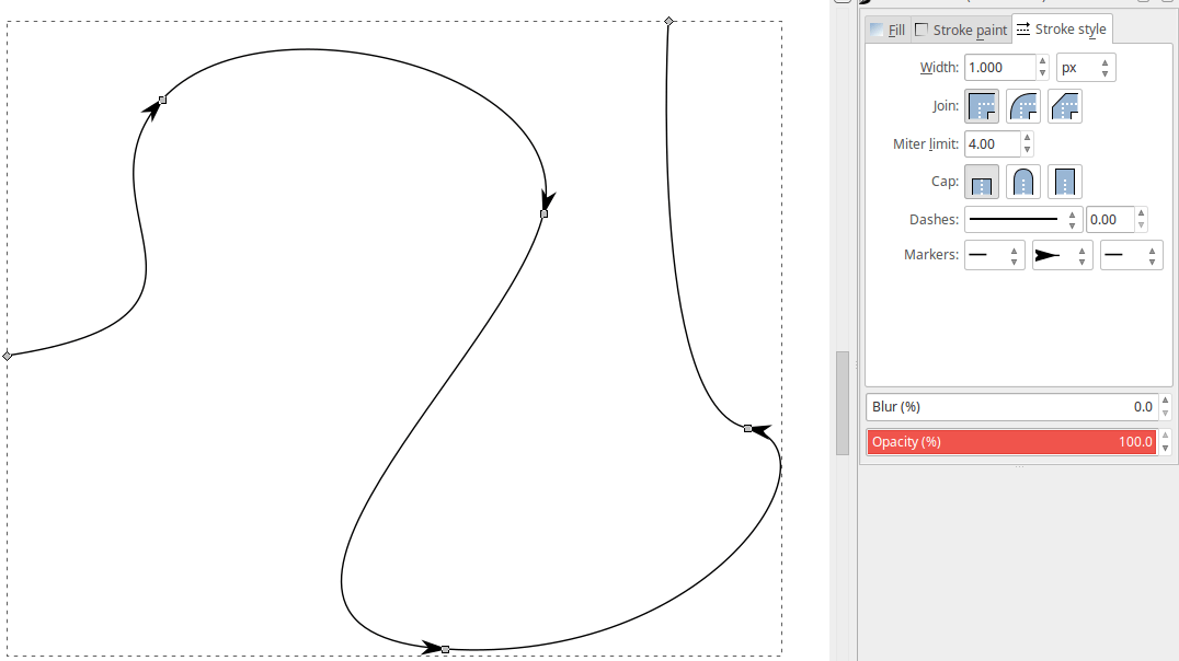 How can multiple arrows be created along a path in inkscape? Graphic