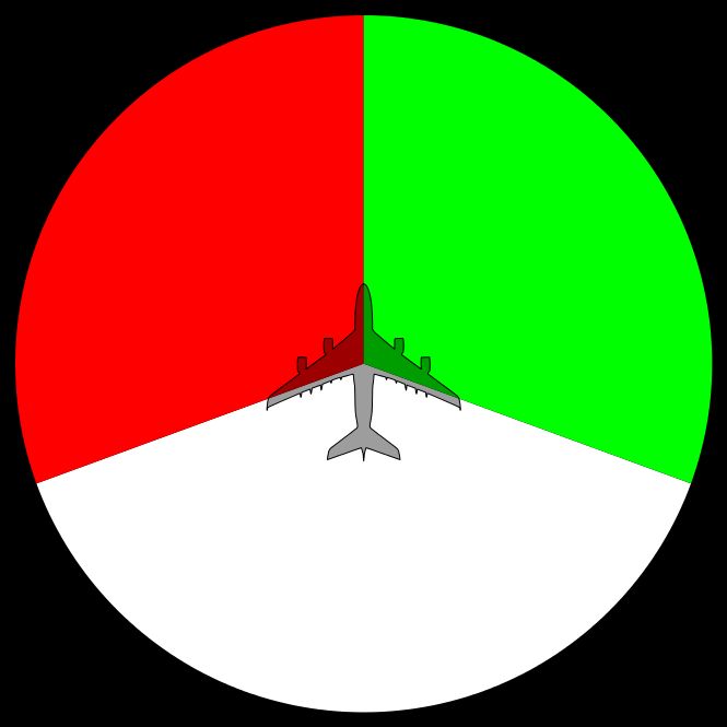 Why is white light more visible than red and green on this Cessna model