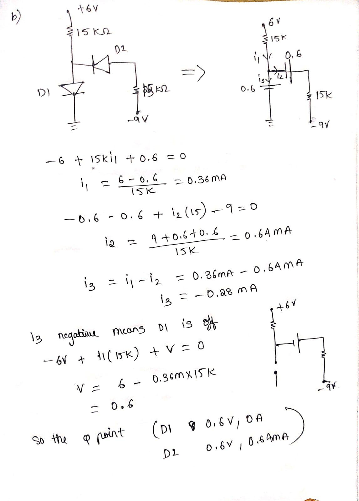 Solve the multiple ideal diode circuits problem Electrical