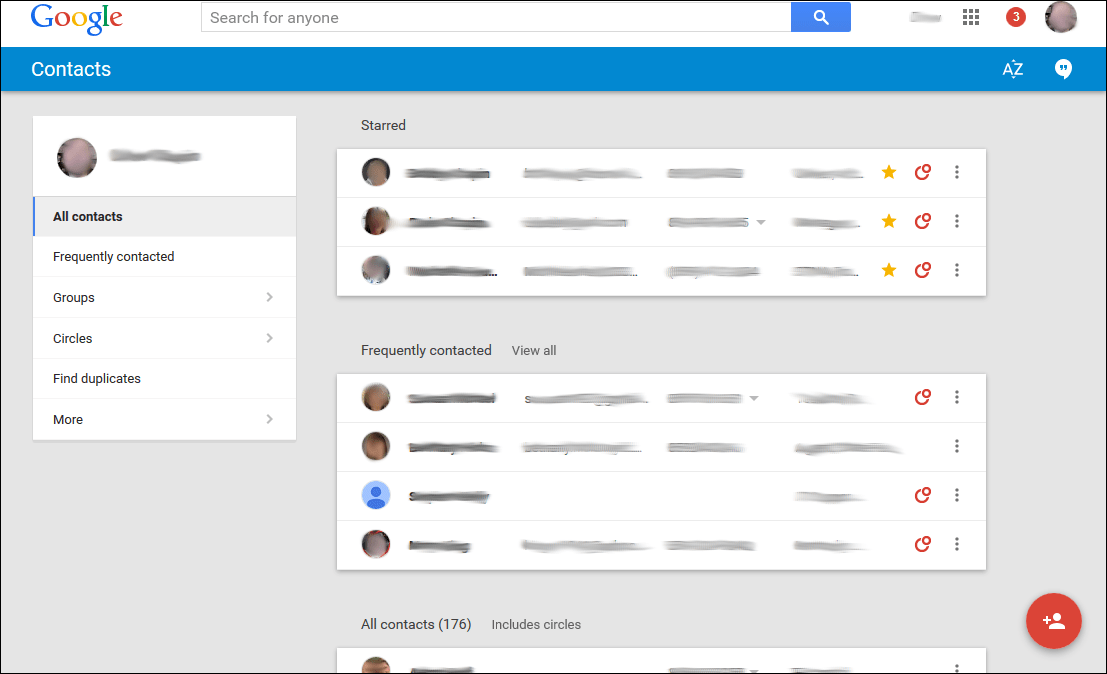 Searching for Contacts in the New Google Contacts Layout 