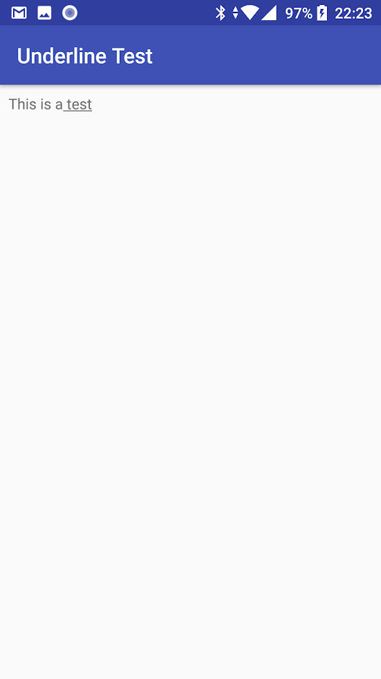 android strings.xml How to remove underlining from the space