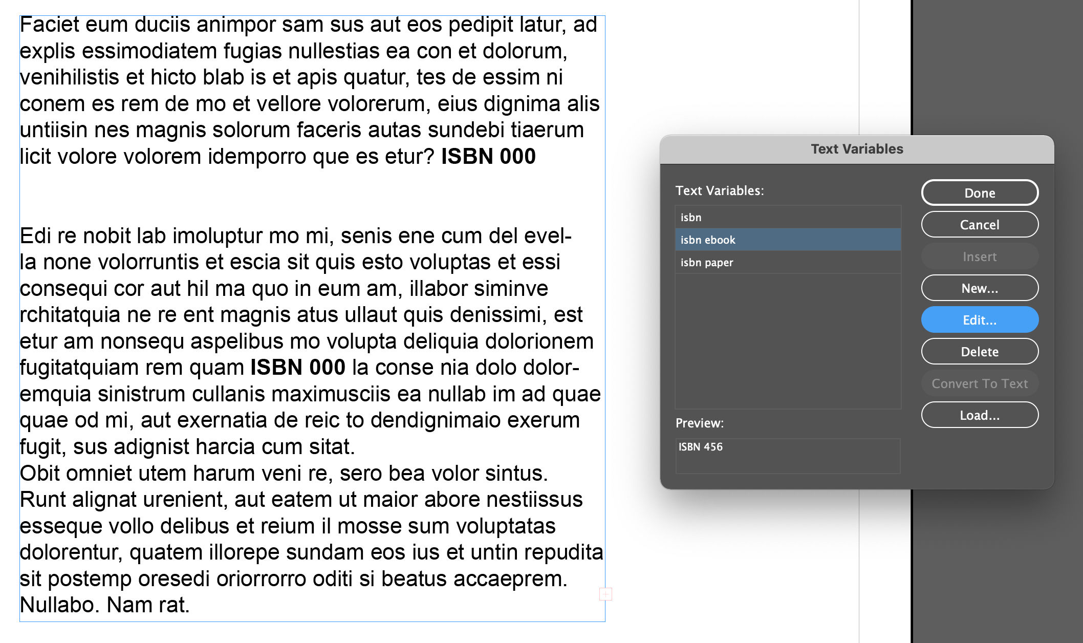 adobe indesign How do I automatically change the value of a text
