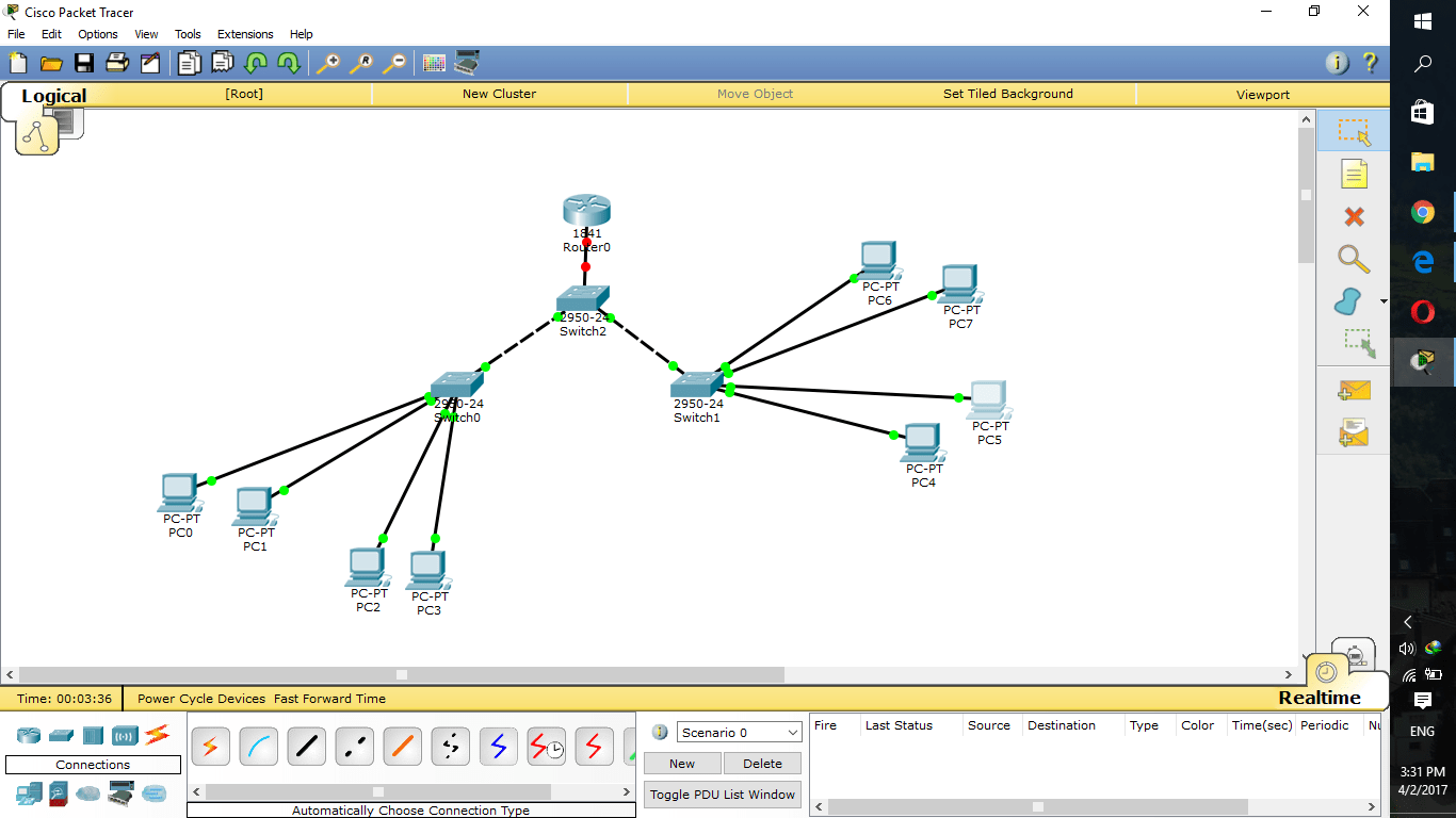 How to connect pc to switch in cisco packet tracer