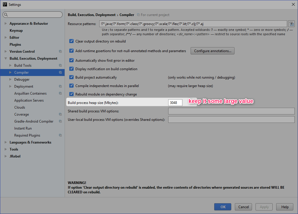 IntelliJ IDEA the first compilation takes a lot of time