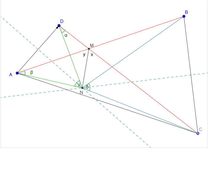 triangle Geometry problem on angle bisectors and intersecting line