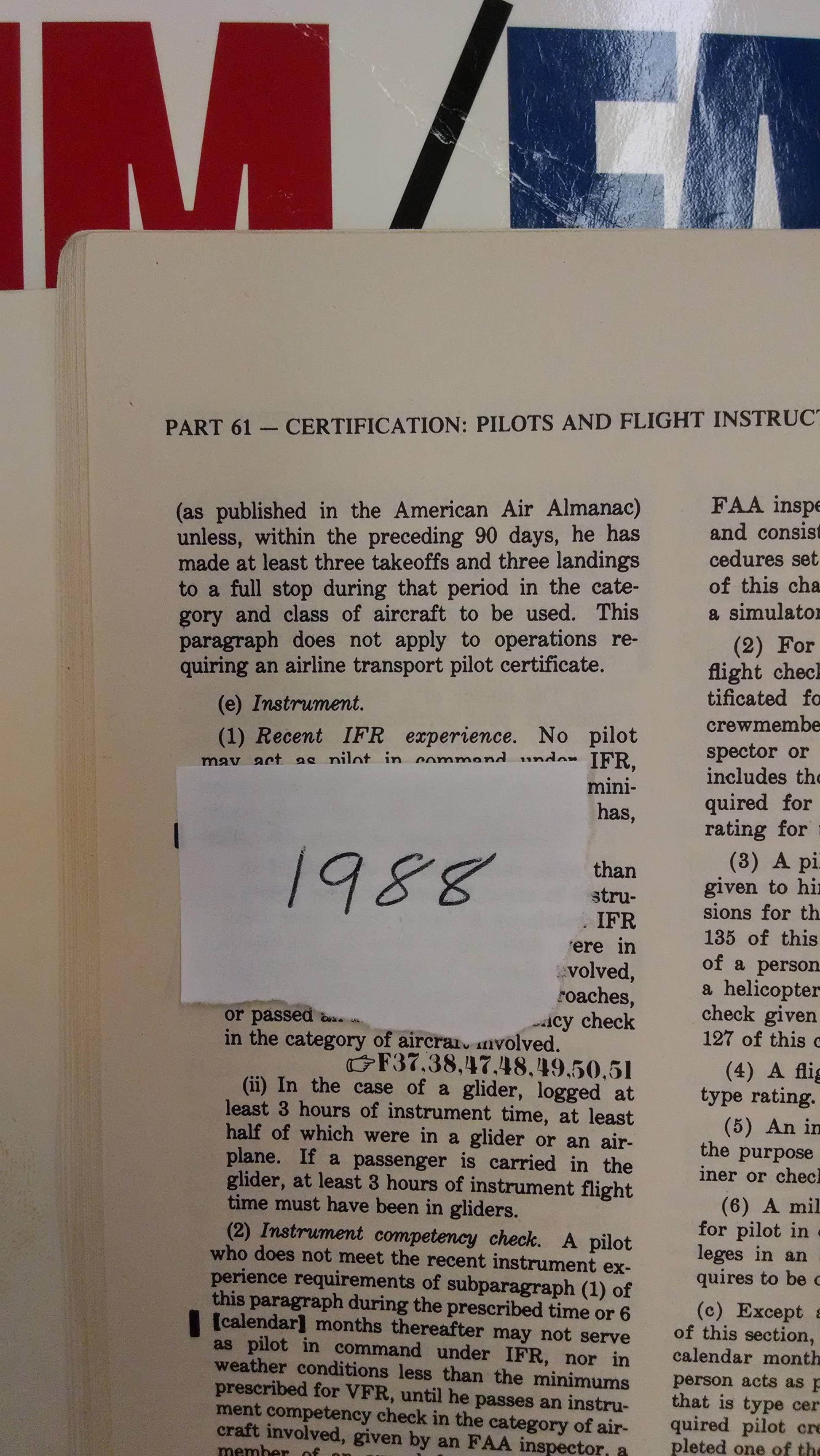 far 61 How has FAR 61.57 changed since 1969? Aviation Stack Exchange