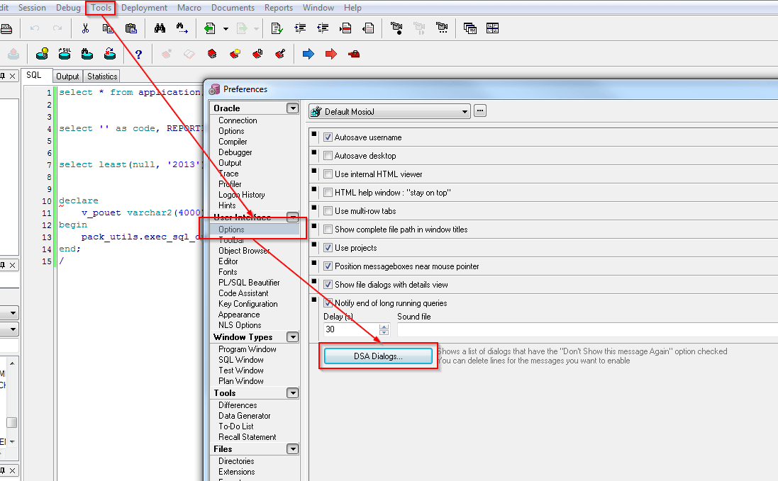 oracle PL/SQL developer pop up error message Stack Overflow