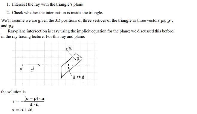 vectors How to calculate the intersection point between a straight