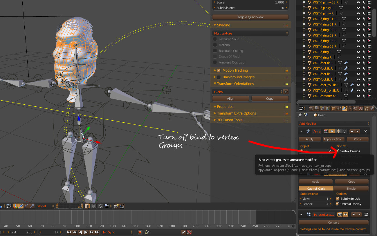 rigging Can't see part of the mesh in object mode Blender Stack