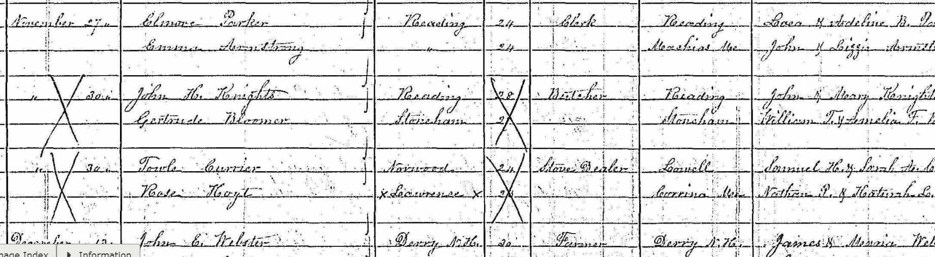 united states What is the meaning of Xed out entries in Massachusetts