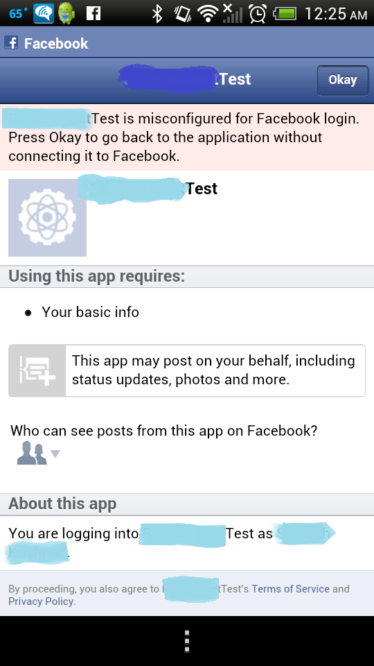 App is misconfigured for Facebook login Android Facebook integration