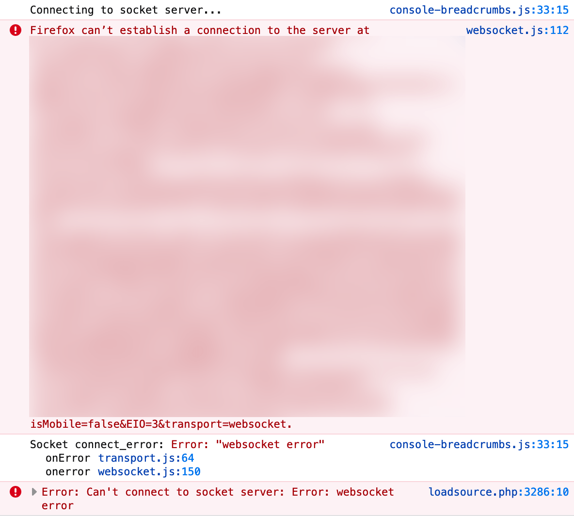 javascript How can I capture Firefox's socket connection error message? Stack Overflow