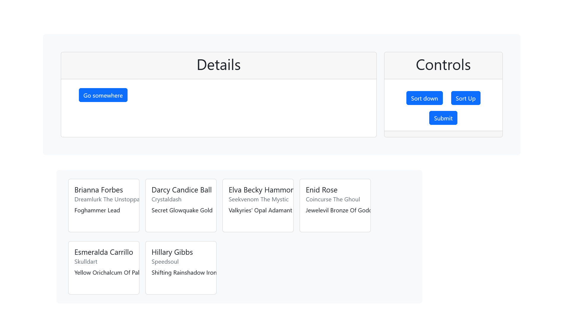 reactjs Show data from a card component to a Detail Component using