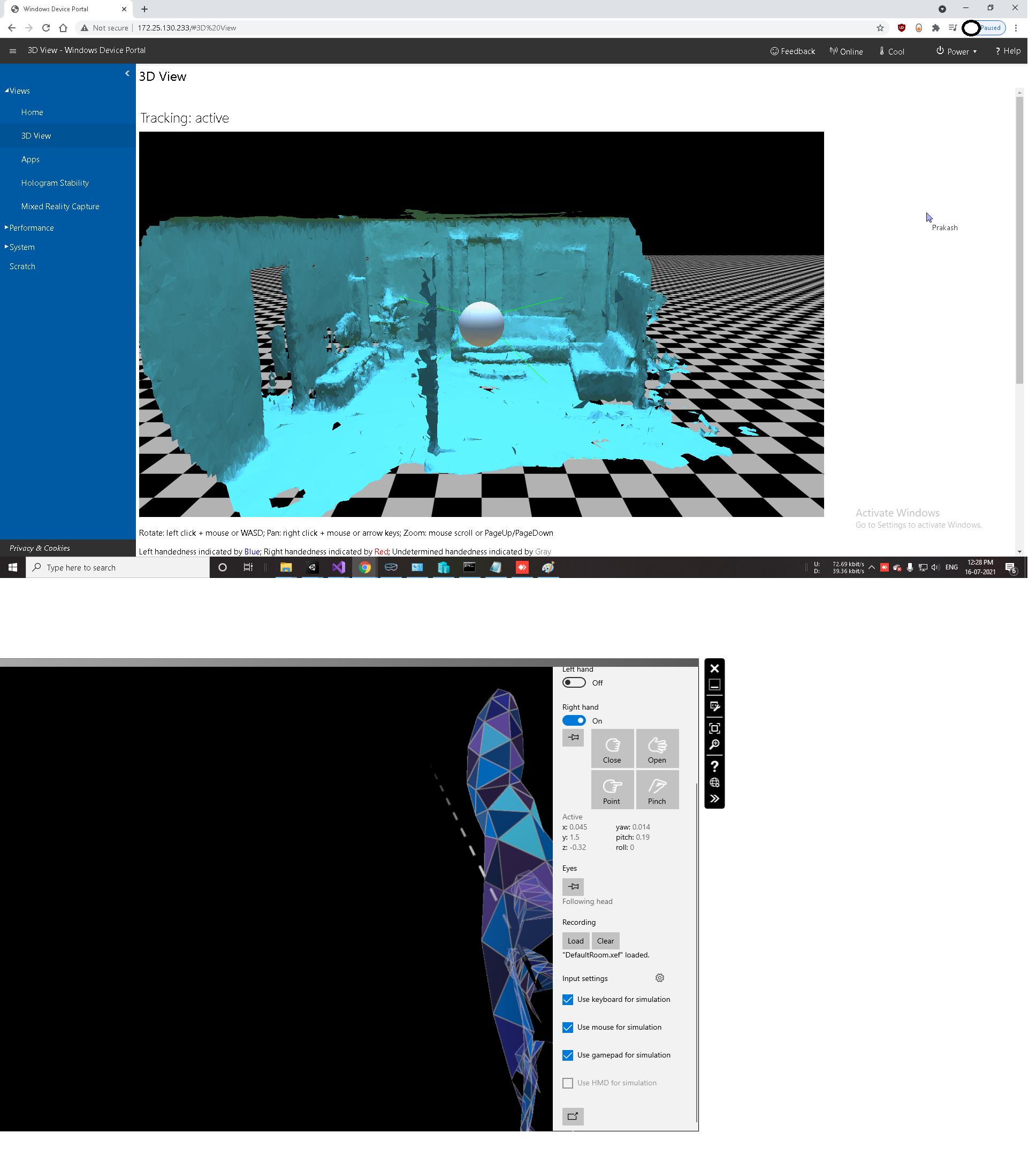 unity game engine Spatial Mesh do not show in hololens2 emulator