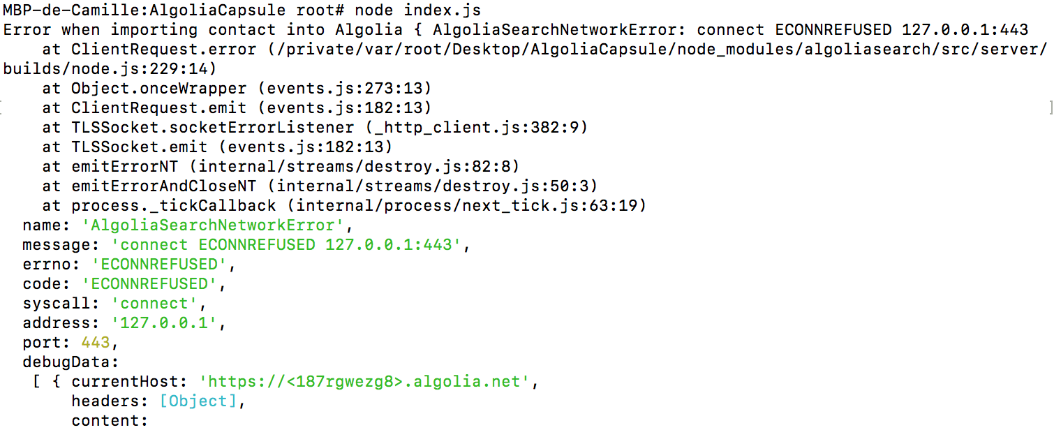 connect ECONNREFUSED 127.0.0.1443