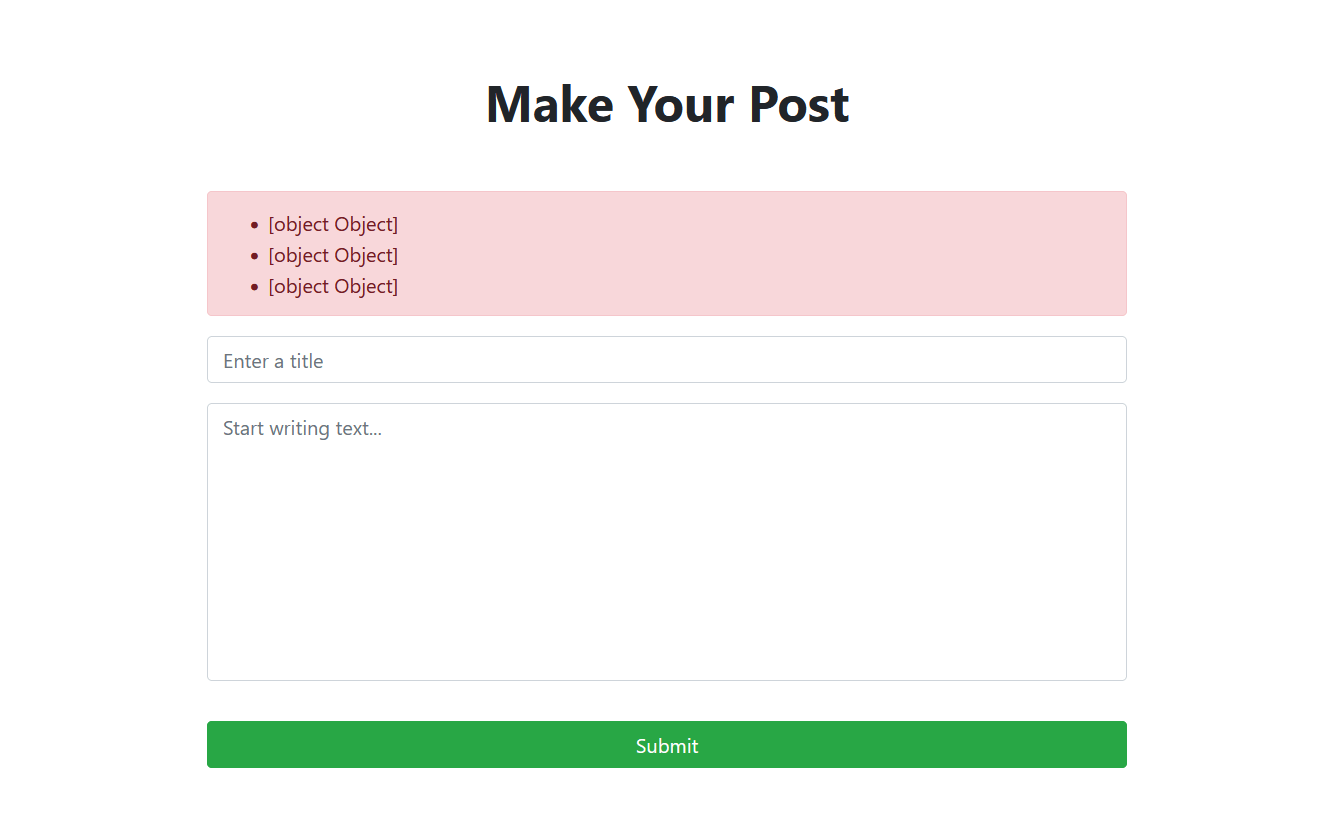 javascript Unable to output form errors with handlebars Stack Overflow