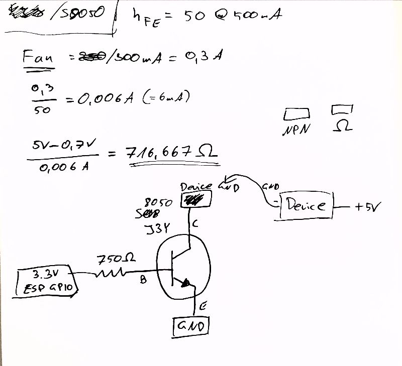resistors NPN transistor small output voltage Electrical