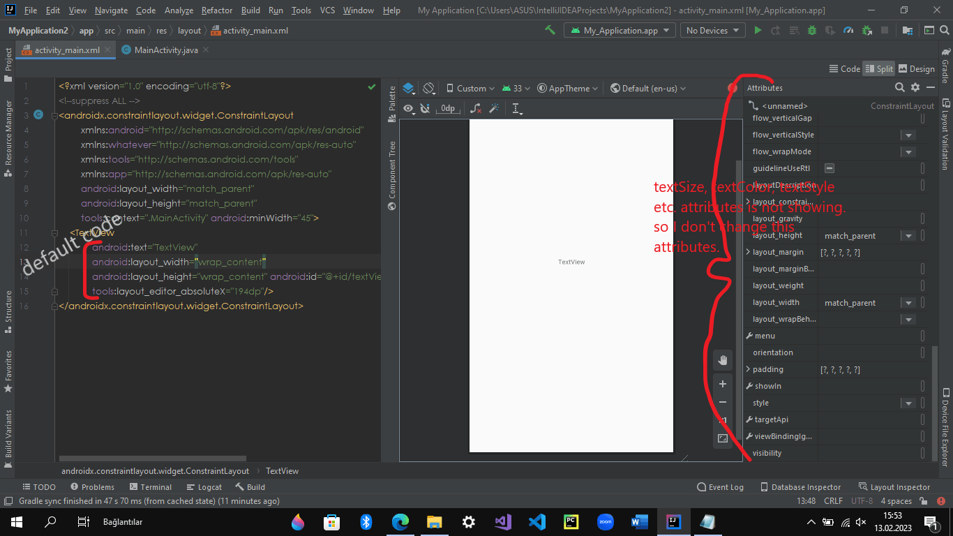 java Many attributes are missing in attributes in design in Intellij