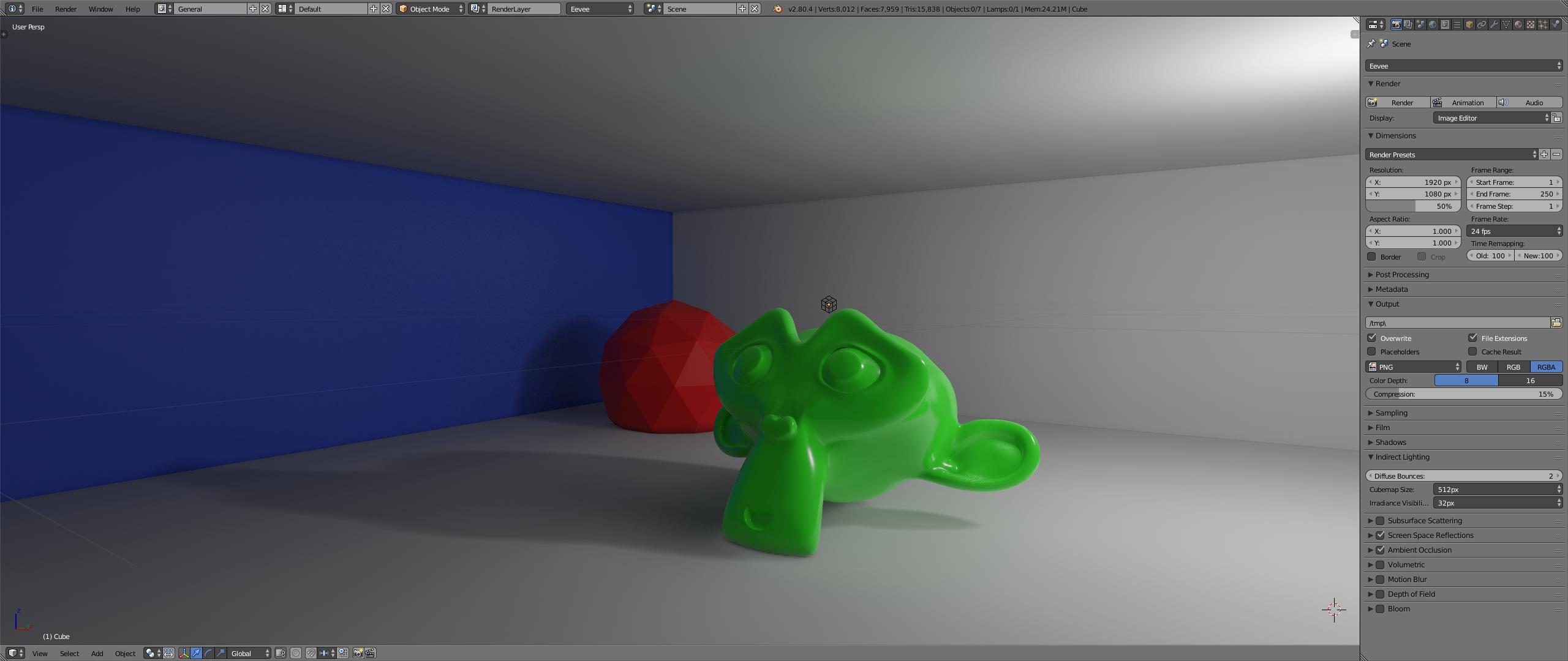 Does the blender Eevee rendering engine really have indirect lighting