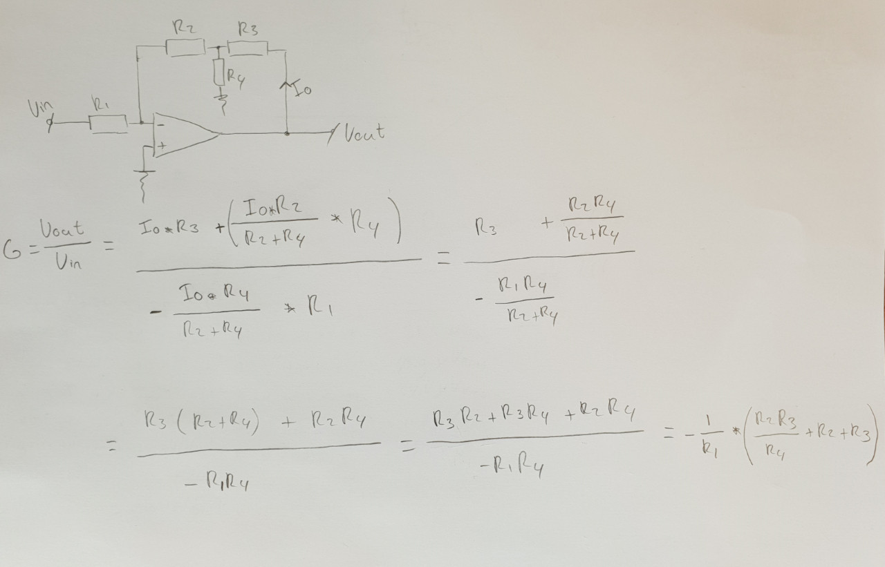operational amplifier Inverting OpAmp with voltage