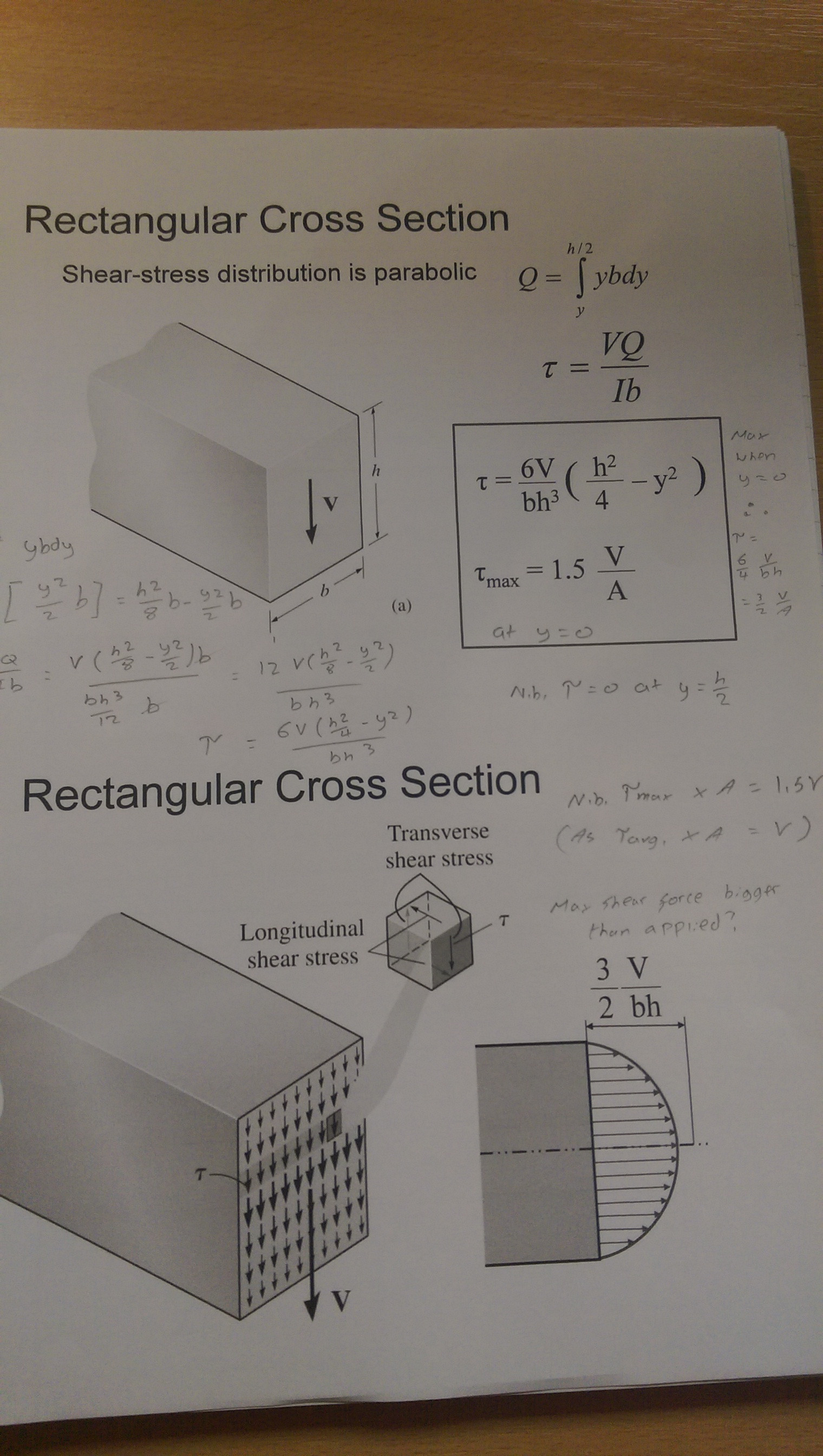mechanical engineering Maximum Shear stress in Beams Engineering