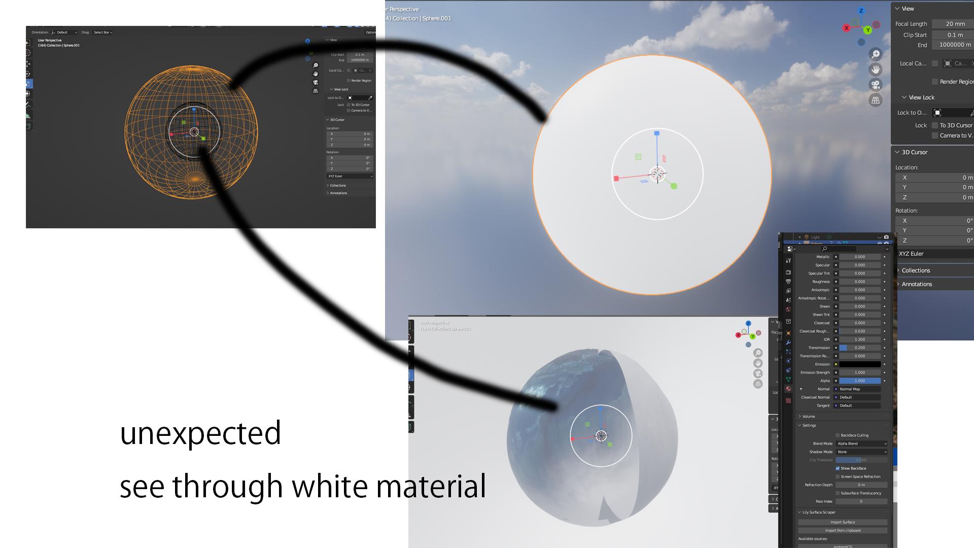 materials Principled shader transmission parameter outer objects