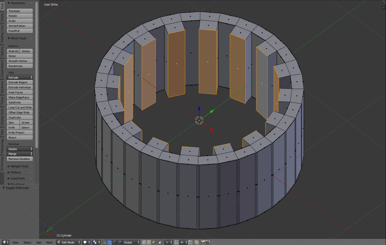How do I extrude this cylinder? Blender Stack Exchange