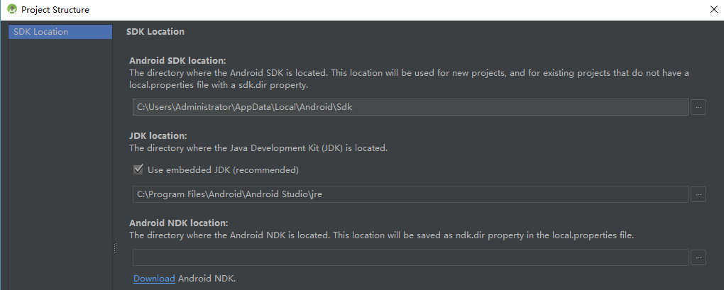Android Studio 3.1.4 ANDROID_SDK_HOME is set to the root of your SDK