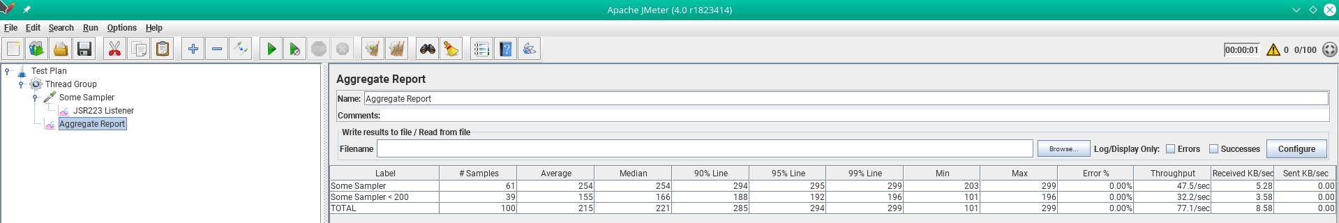 performance JMeter Count requests with responses below defined time