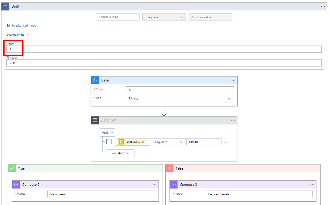 Logic app how to check sftp has file after, 5 min if file is not