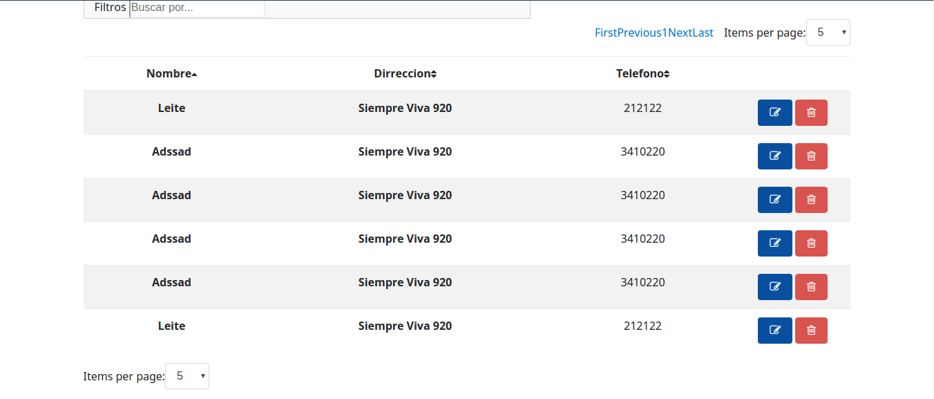 Angularjs Gridview Create By