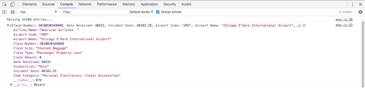 javascript Creating array of objects from large json data set Stack