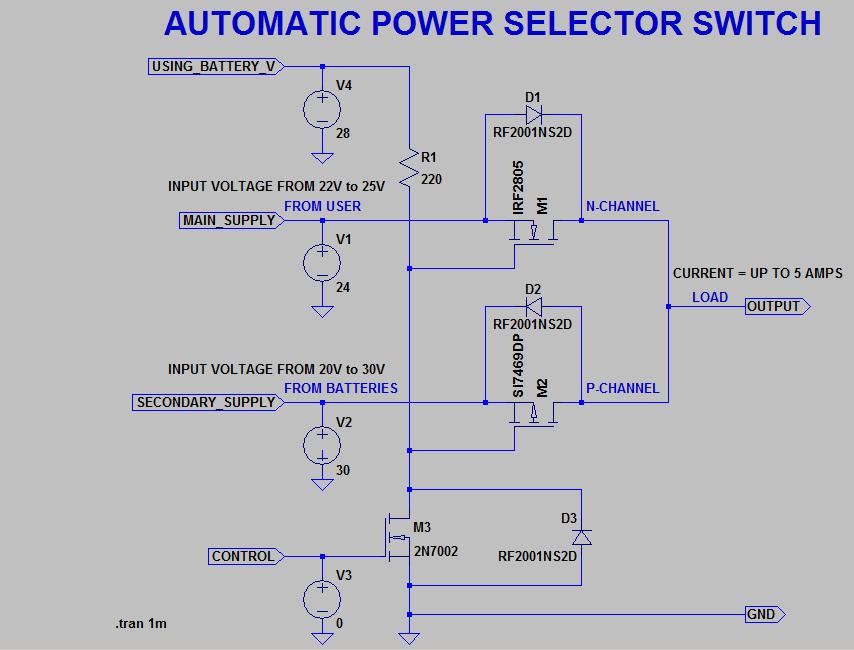 Circuito de selección automática de energía Electronica