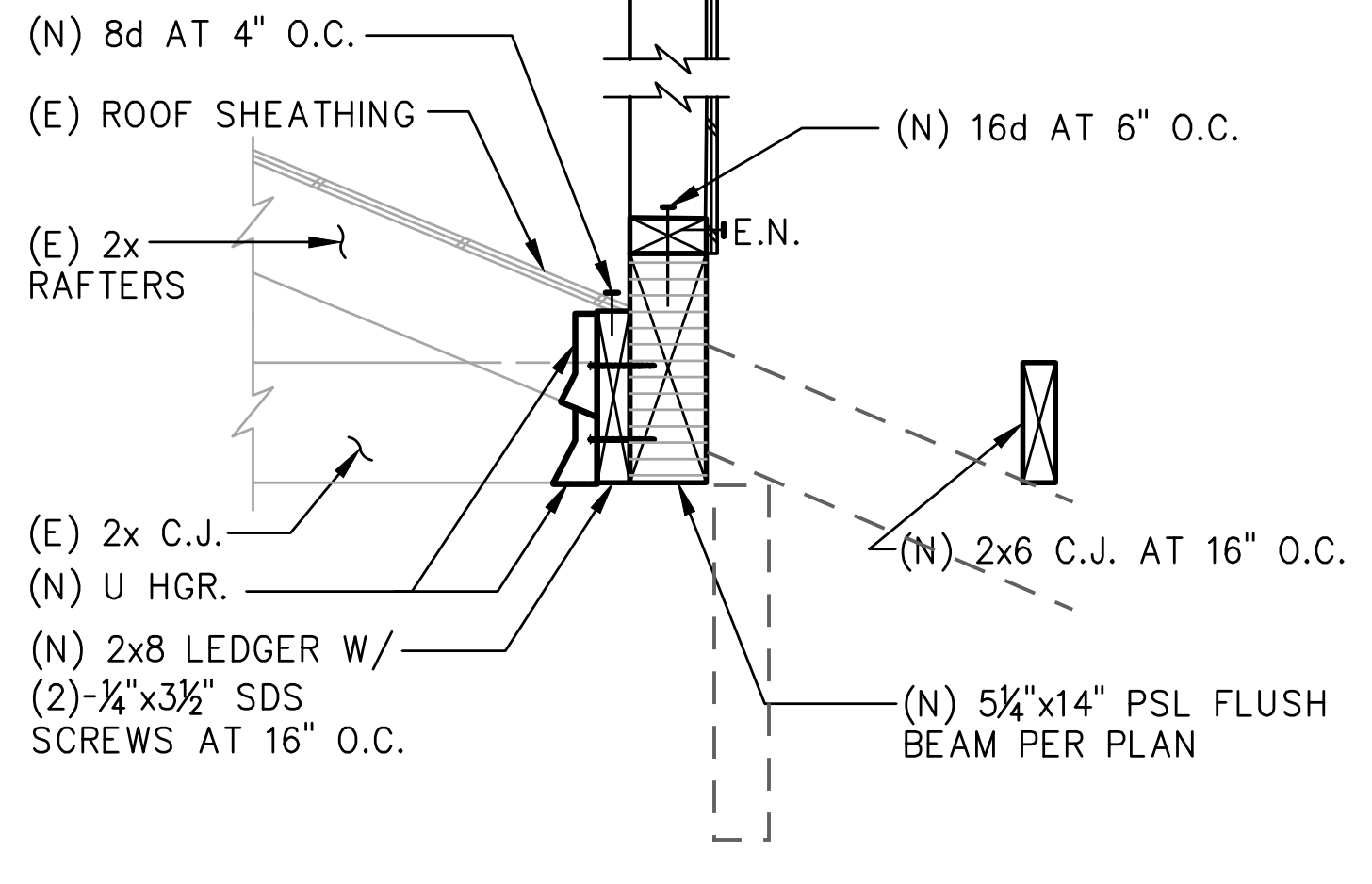 roof Framing Question Connection of end of rafters and joists to a