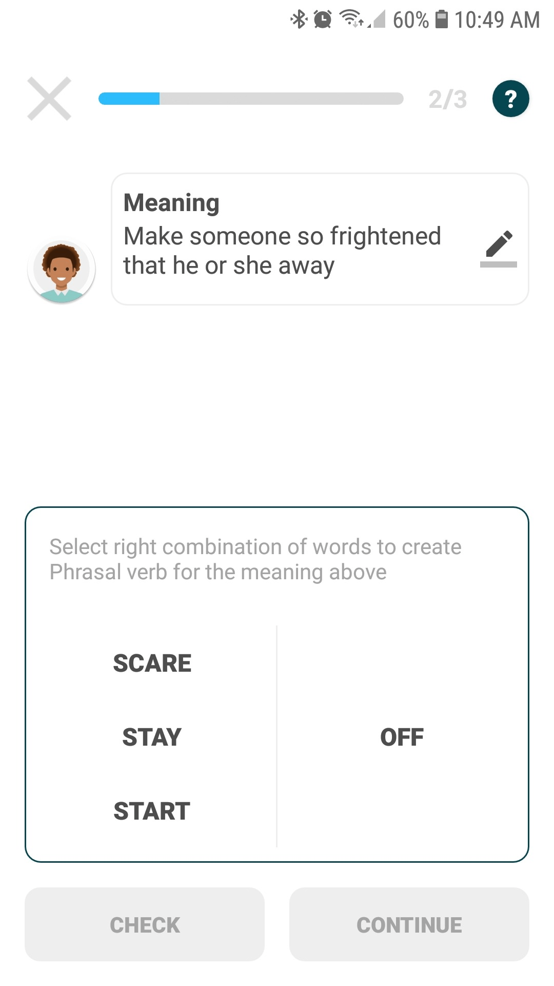 Can away function like a verb (not a phrasal verb) English Vision