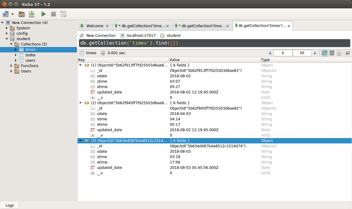 typescript How can I find the data from MongoDB for today's date